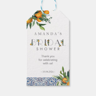 Etiquetas Para Regalos Citrus Bridal Shower Favor naranjas azulejos etiqu