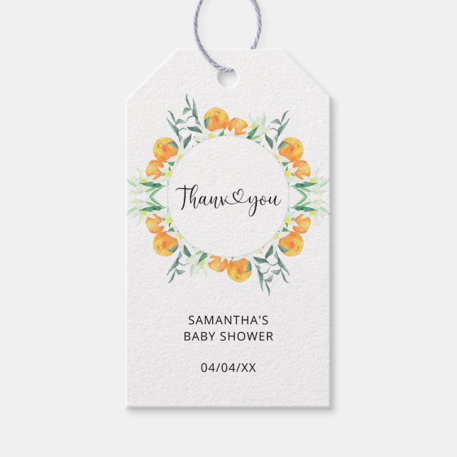 Etiquetas Para Regalos Citrus gracias (Anverso)