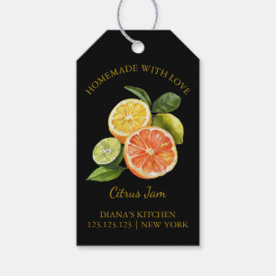 Etiquetas Para Regalos Citrus mixto simple casero Jam Hang Tag l Black