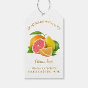Etiquetas Para Regalos Citrus mixto simple casero Jam Hang Tag l White