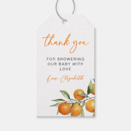 Etiquetas Para Regalos Citrus Naranja Little Cutie Baby Shower