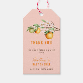 Etiquetas Para Regalos Citrus simple Naranja de verano Baby Shower Gracia