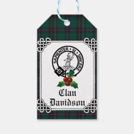 Etiquetas Para Regalos Clan Davidson Escudo Badge & Tartan Holiday