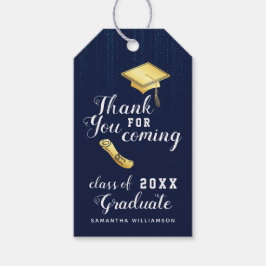Etiquetas Para Regalos Clase de 2025 Azul Blanco Dorado Agradecimiento Gr