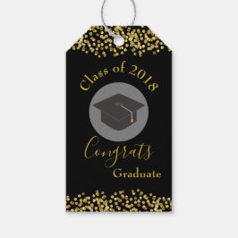Etiquetas Para Regalos Clase Faux Gold Confetti & Graduation Cap de 20xx