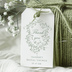 Etiquetas Para Regalos Clásica ducha de novia verde sabio en Francia Grac