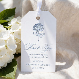 Etiquetas Para Regalos Clásica Hydrangea Azul Marítimo para Agradecimient