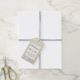 Etiquetas Para Regalos Clásicas Tarjetas de Agradecimiento de Boda en Oro