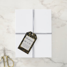 Etiquetas Para Regalos Clásico Agradecimiento de Boda en Dorado y Negro
