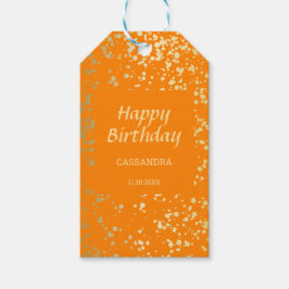 Etiquetas Para Regalos Clásico Egipto Oro Sprinkles Naranja Cumpleaños