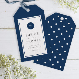 Etiquetas Para Regalos Clásico Monograma Redondo Editable de Boda de Colo