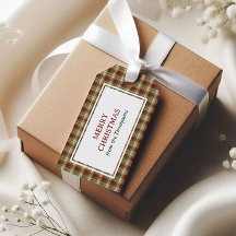Clásico Vintage Navidad Verde Rojo Beige Cuadros