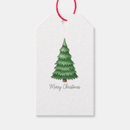 Etiquetas Para Regalos Classic Green Pine Tree Happy Holidays Tag