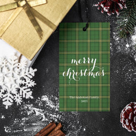 Etiquetas Para Regalos Classic Plaid Merry Christmas Festive - 
