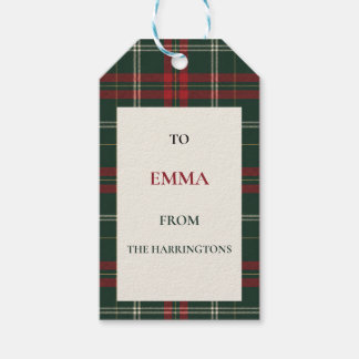 Etiquetas Para Regalos Classic Plaid Personalized Christmas Gift Tags