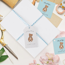 Etiquetas Para Regalos Classic Teddy Bear Blue Baby Shower