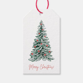 Etiquetas Para Regalos Classic Watercolor Christmas Tree Gift Tags 