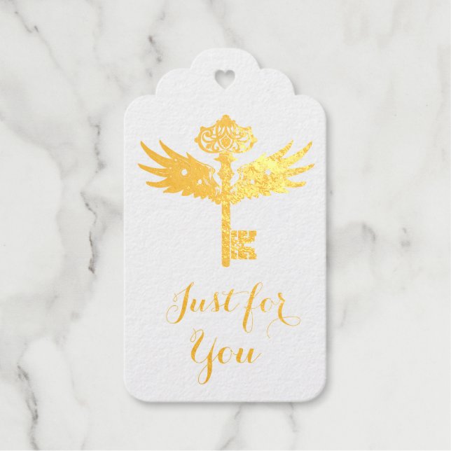 Etiquetas Para Regalos Clave alada personalizada (Anverso)