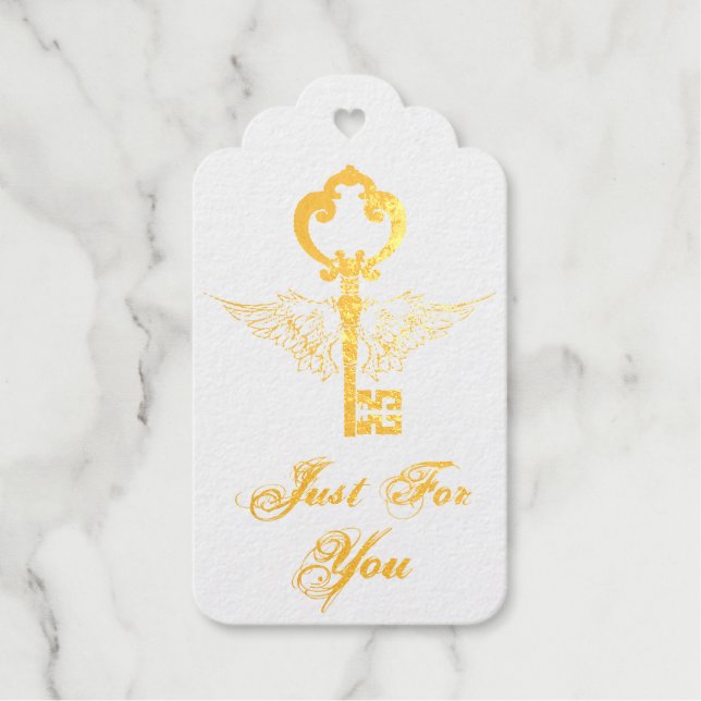 Etiquetas Para Regalos Clave alada personalizada (Anverso)