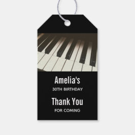 Etiquetas Para Regalos Claves de piano - Elegante fotografía en blanco y 