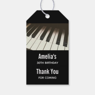 Etiquetas Para Regalos Claves de piano - Elegante fotografía en blanco y