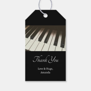 Etiquetas Para Regalos Claves de piano - Elegante fotografía en blanco y
