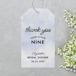Etiquetas Para Regalos Cloud 9 Pastel Blue Elegel Simple Bridal Shower