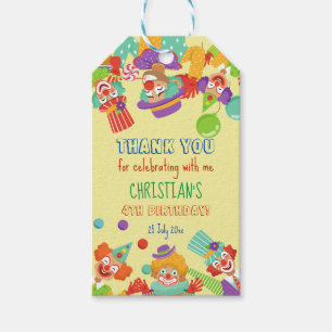 Etiquetas Para Regalos Clown Ciro fiesta de cumpleaños nombre personaliza