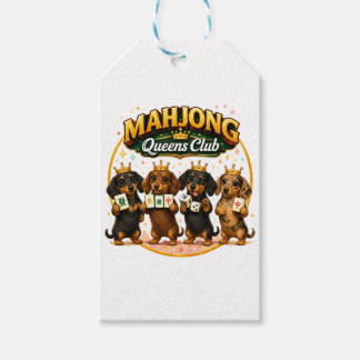 Etiquetas Para Regalos Club de Reinas de Mahjong Perritos Dachshund Lindo