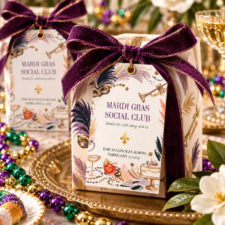 Etiquetas Para Regalos Club Social del Carnaval de Nueva Orleans