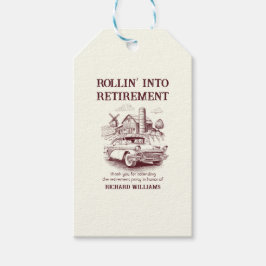 Etiquetas Para Regalos Coche de granero vintage de retiro masculino