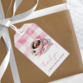 Etiquetas Para Regalos Coffee Pink Bow Bridal Shower thank you Favor Tags