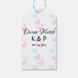 Etiquetas Para Regalos Coincidencia divina añadir nombre de pareja letra 