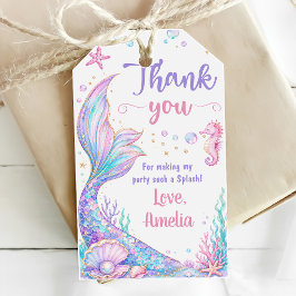 Etiquetas Para Regalos Cola de Sirena Agradecimiento Favor de Fiesta de C