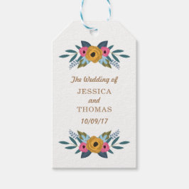 Etiquetas Para Regalos Colección de Bodas blancos de flor