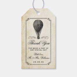 Etiquetas Para Regalos Colección de Bodas de globos aerostáticos de época