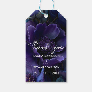 Etiquetas Para Regalos Colección de traje de boda floral azul medianoche