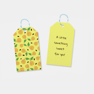 Etiquetas Para Regalos Colección Peras Doradas Amarillo Brillante