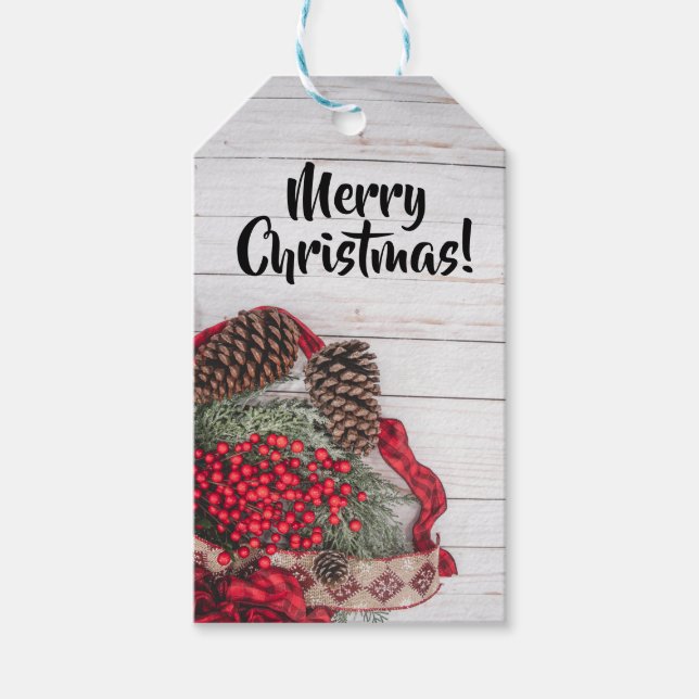 Etiquetas Para Regalos Colección Pine & Holly (Anverso)