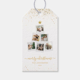 Etiquetas Para Regalos Collage de fotos de árbol navideño moderno