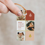 Etiquetas Para Regalos Collage de fotos Pastel & Gold Christmas Tree 3<br><div class="desc">Haz que tus regalos destaquen con nuestras encantadoras etiquetas de regalo. Collage de 3 fotos en pasteles y oro, adornado por un árbol navideño festivo y el alegre mensaje "Merry and Bright" en un juguetón sans-serif. Personalízalo con tu apellido y año para difundir el espíritu de vacaciones con cada regalo....</div>