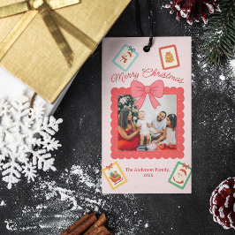 Etiquetas Para Regalos Collage de fotos personalizadas de Navidad lindas