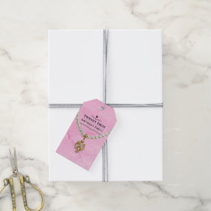 Etiquetas Para Regalos Collar de Perla Rosa Elegante Fiesta de Cumpleaños