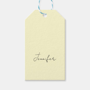 Etiquetas Para Regalos Color crema elegante minimalista moderno nombre se