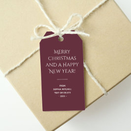 Etiquetas Para Regalos Color de tendencia Vino rojo oscuro Minimalista