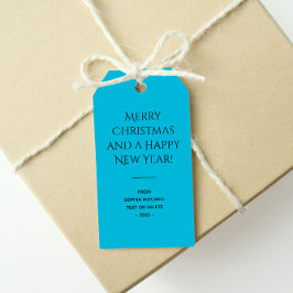 Etiquetas Para Regalos Color intenso cian Minimalista