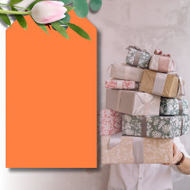 Etiquetas Para Regalos Color sólido Naranja de mango | Clásica | Elegante