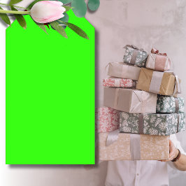 Etiquetas Para Regalos Color sólido verde neón | Clásica