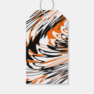Etiquetas Para Regalos Colores bengalíes Naranja y líneas negras