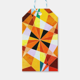 Etiquetas Para Regalos Colores cálidos Formas geométricas angulares Guay